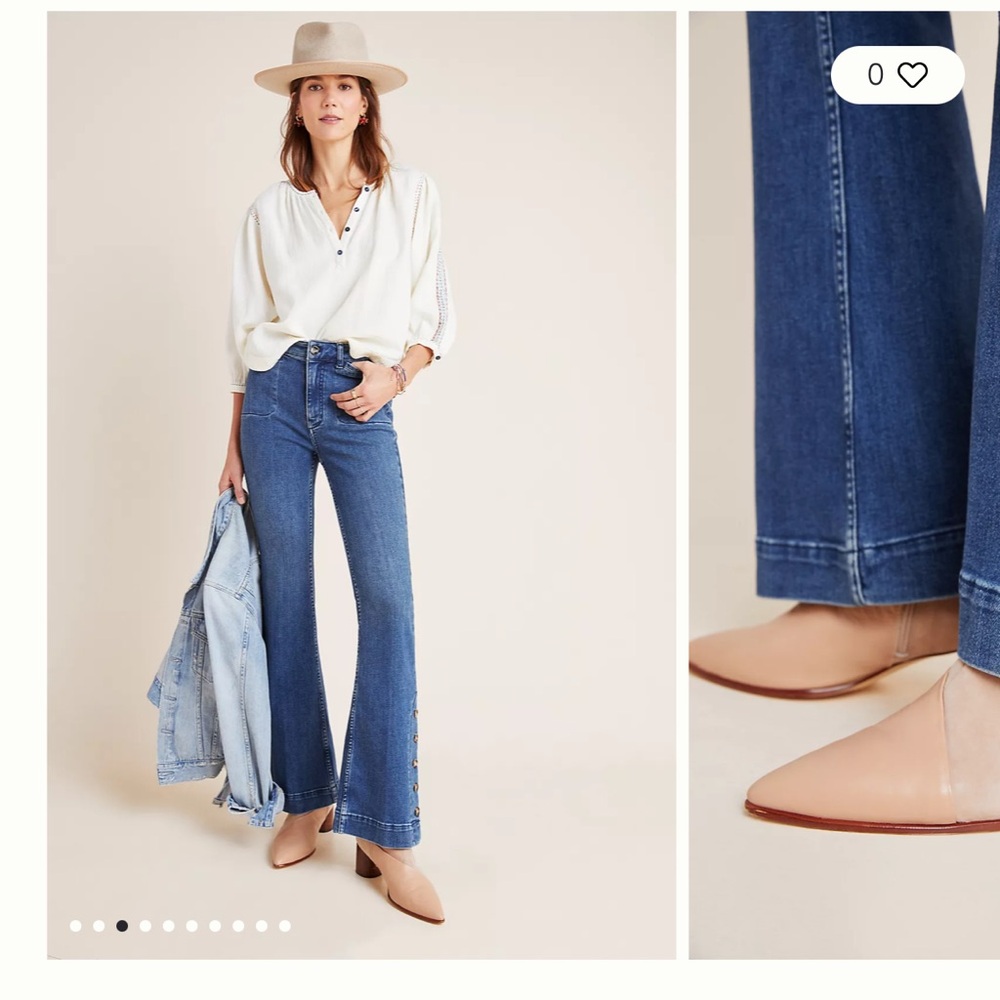 Anthropologie Pilcro Button-Hem High-Rise Bootcut Jeans size 27 Letterpress - Picture 12 of 12
